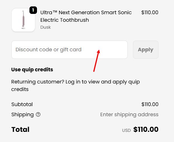 “How to apply a Quip promo code”